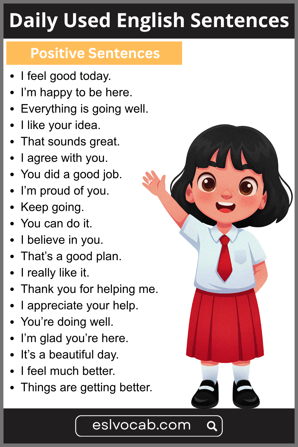 50 Positive Sentences Used in Daily Life