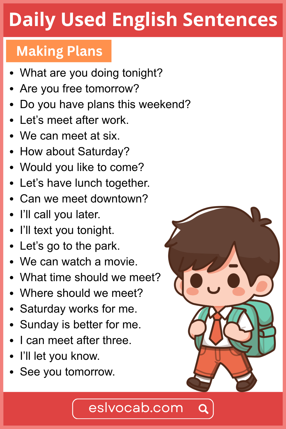 Making Plans in English - Sentences for Daily Used