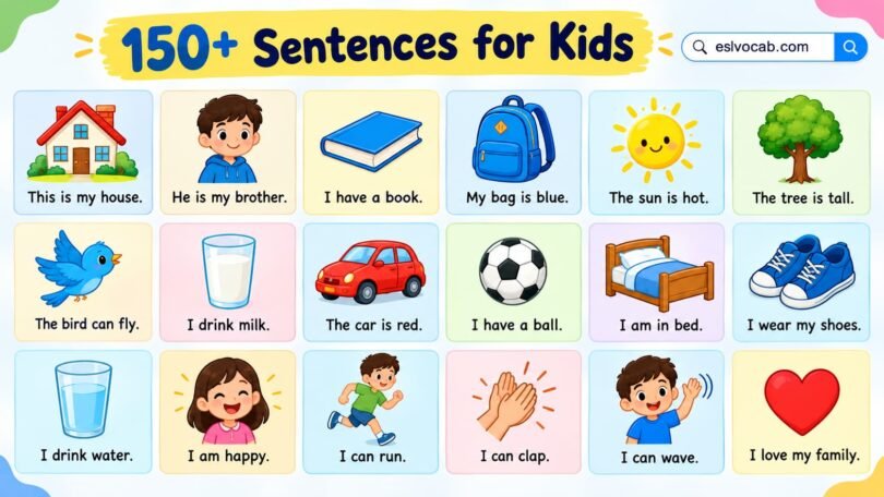 150+ Easy Sentences for Kindergarten Kids to Read and Write