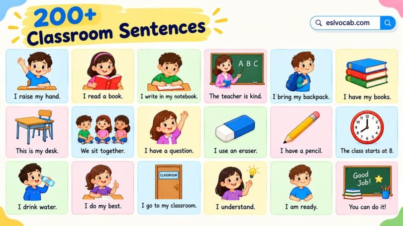 200+ Best Daily Use Classroom Sentences for Students in English