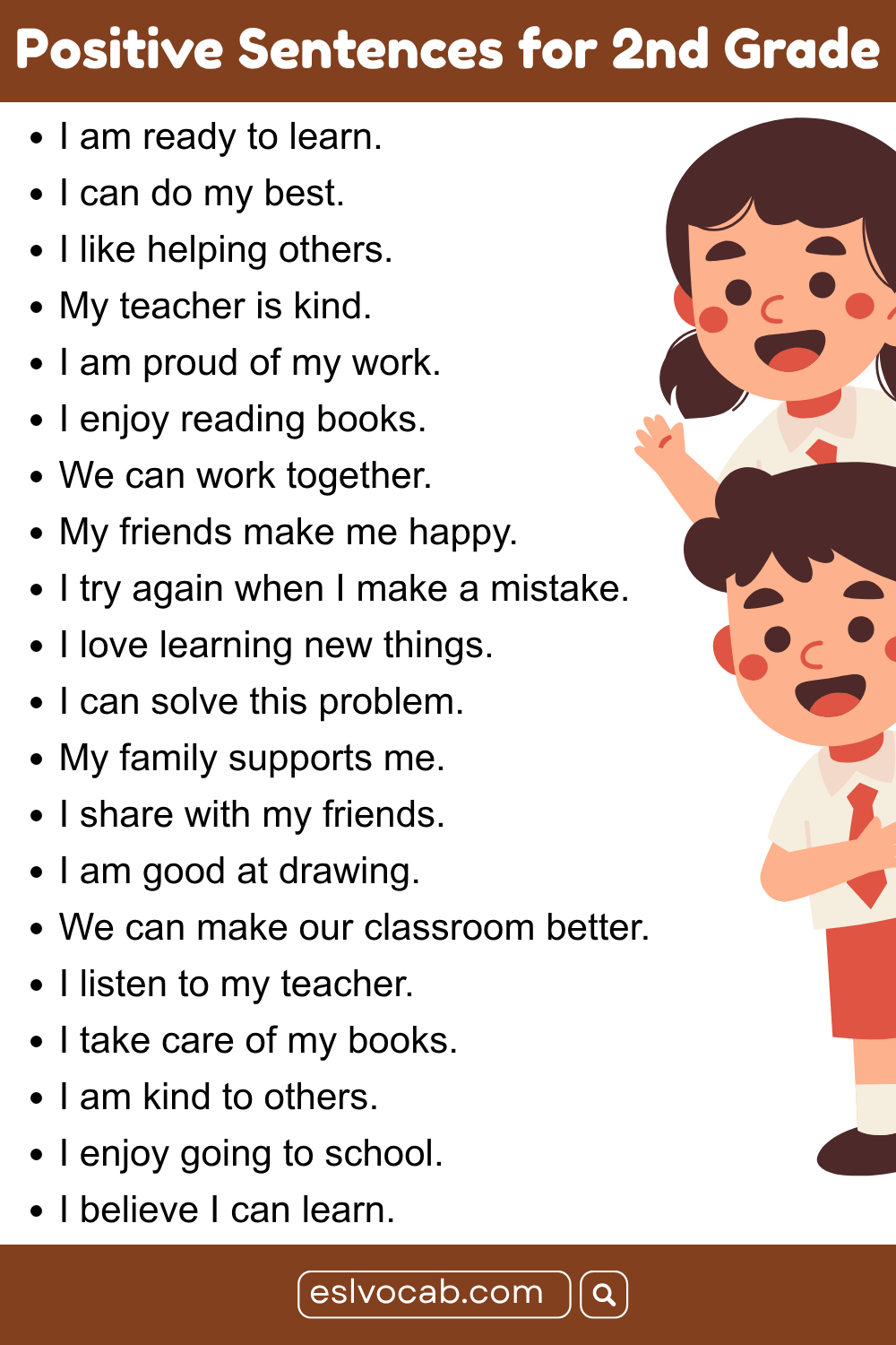 Positive Sentences for 2nd Graders