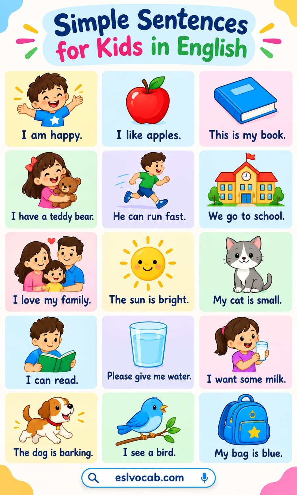 Simple Sentences for Kids in English