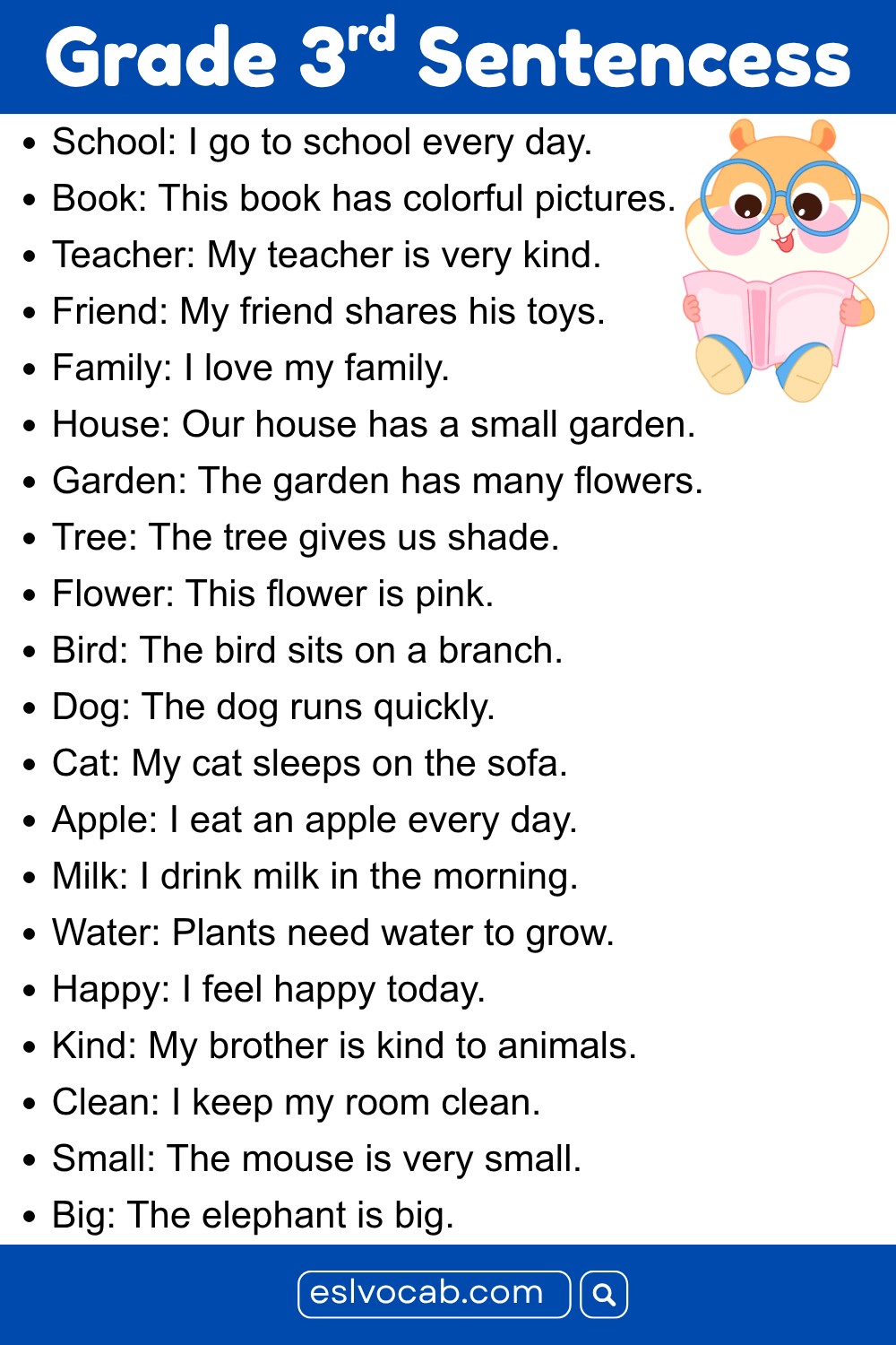 Words to Sentence for Class 3 for Kids